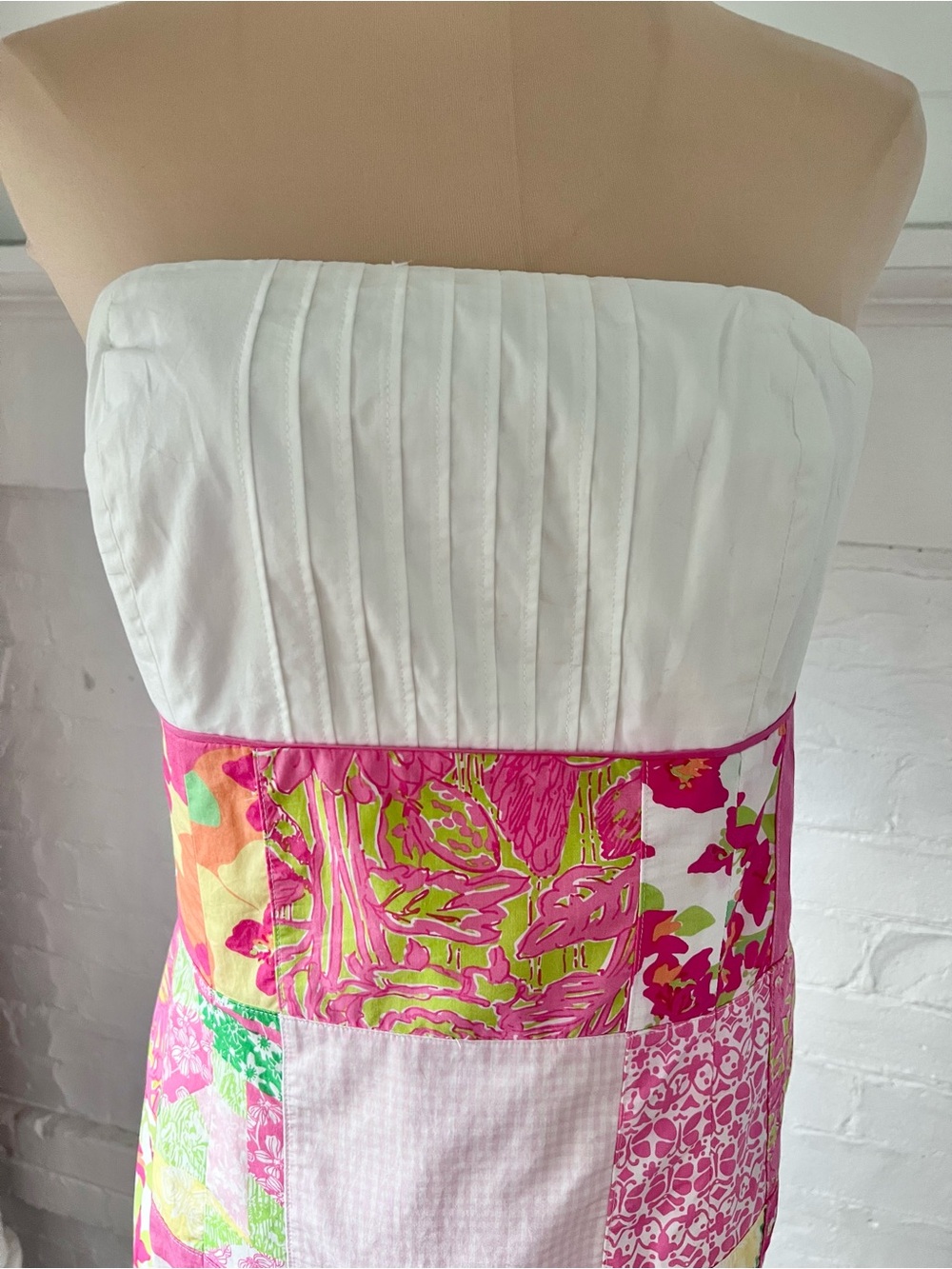 Lilly Pulitzer Franco Patchwork Strapless Dress 2000’s Preppy Mini Size 6 - Picture 9 of 14